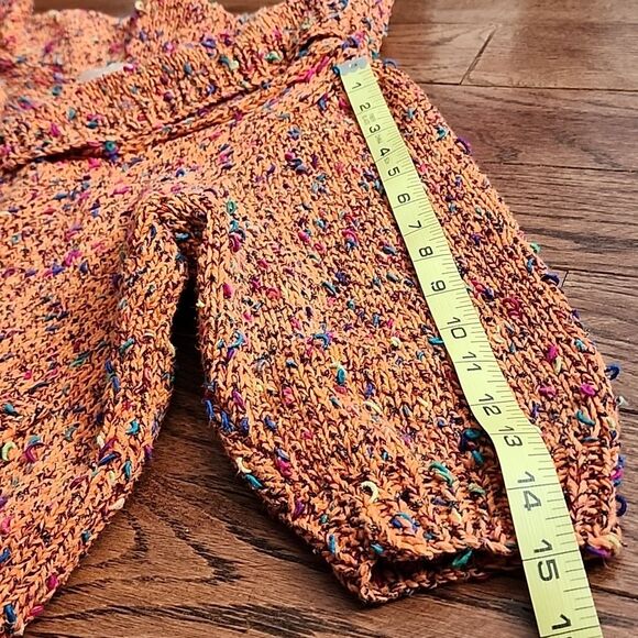Purl One Australia Hand Knitted Crop Sweater One Size Tango Vintage Artsy Boho - Picture 8 of 11